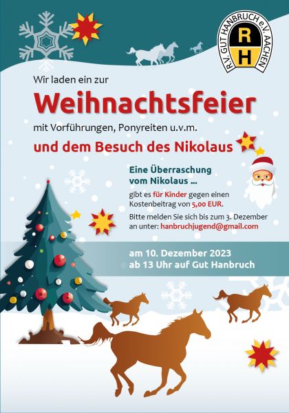 Plakat Weihnachtsfeier - RV Gut Hanbruch e.V.